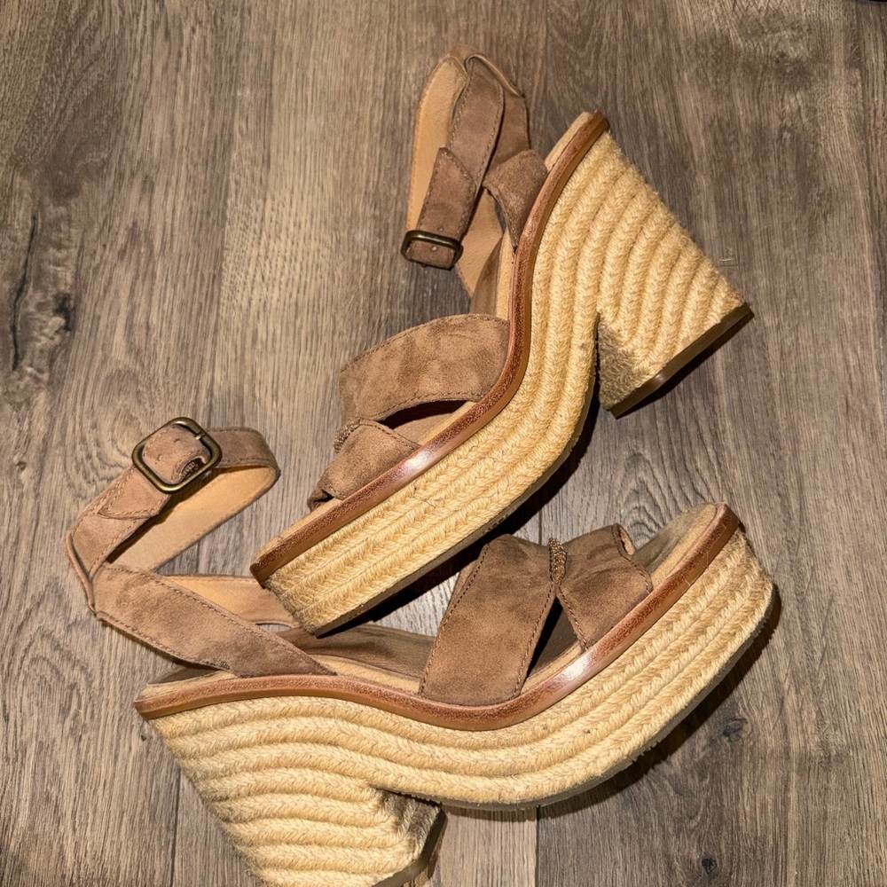 UGG Tan Suede Espadrille Sandals